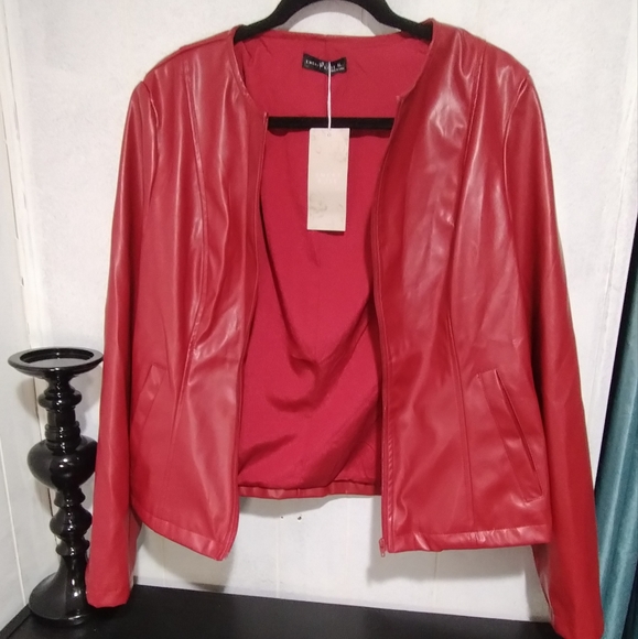 Burgundy Leather Jacket - Picture 2 of 11
